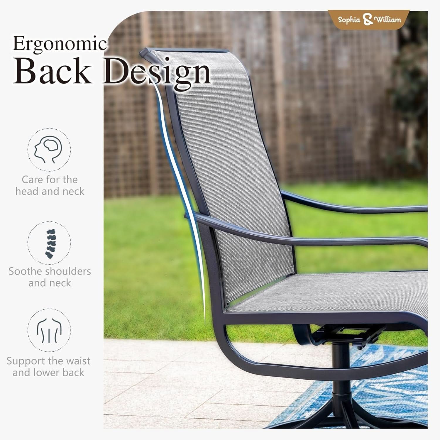 Outdoor Dining Set 60 Inch Table With Swivel Chairs