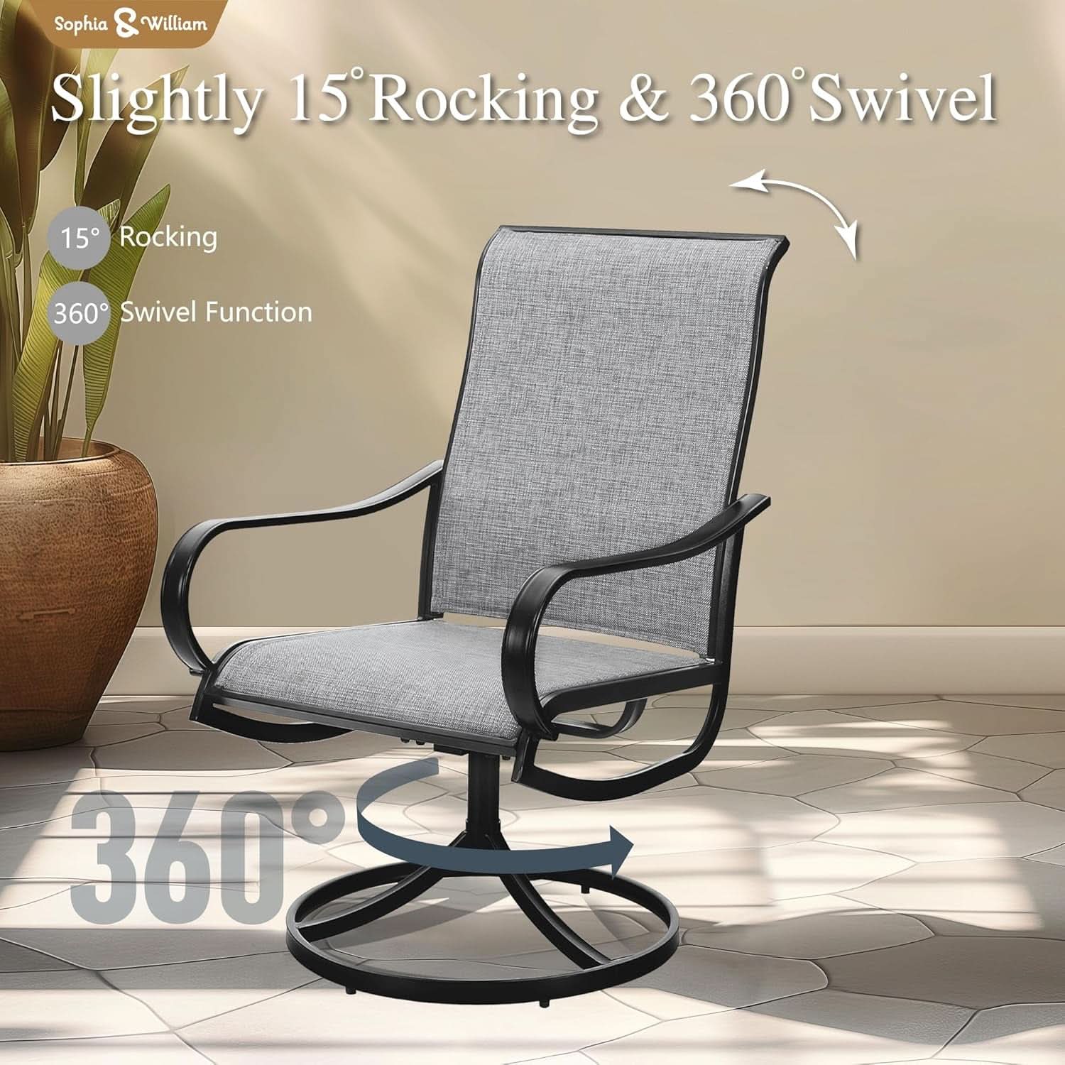 Outdoor Dining Set 60 Inch Table With Swivel Chairs