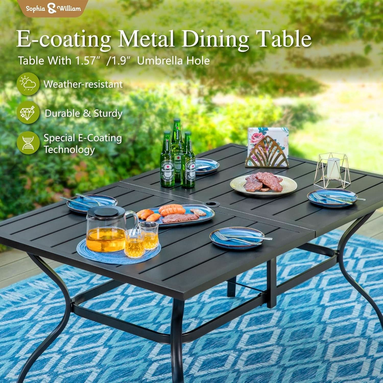 Outdoor Dining Set 60 Inch Table With Swivel Chairs