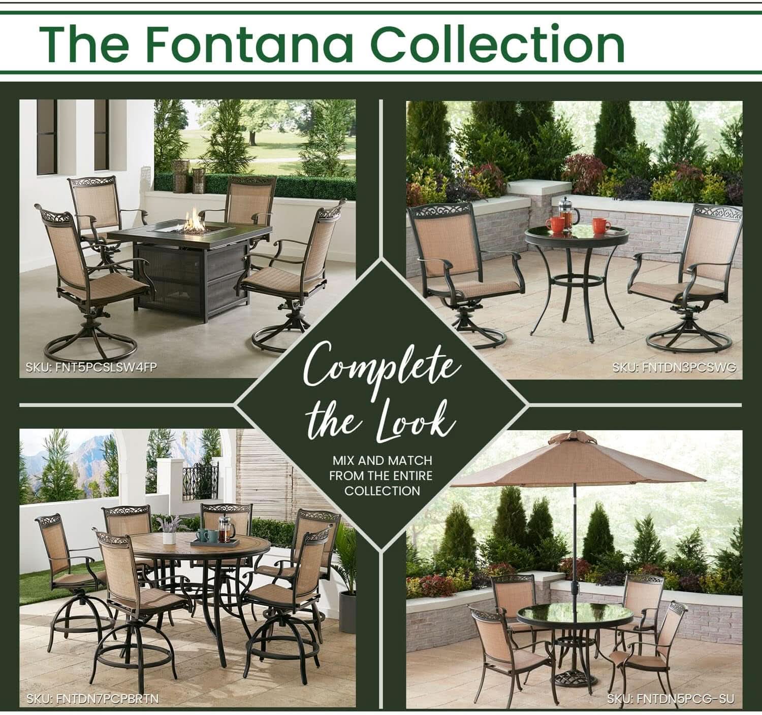 Outdoor Dining Set With Rust Resistant Aluminum And Swivel Rockers 60 Inch Table