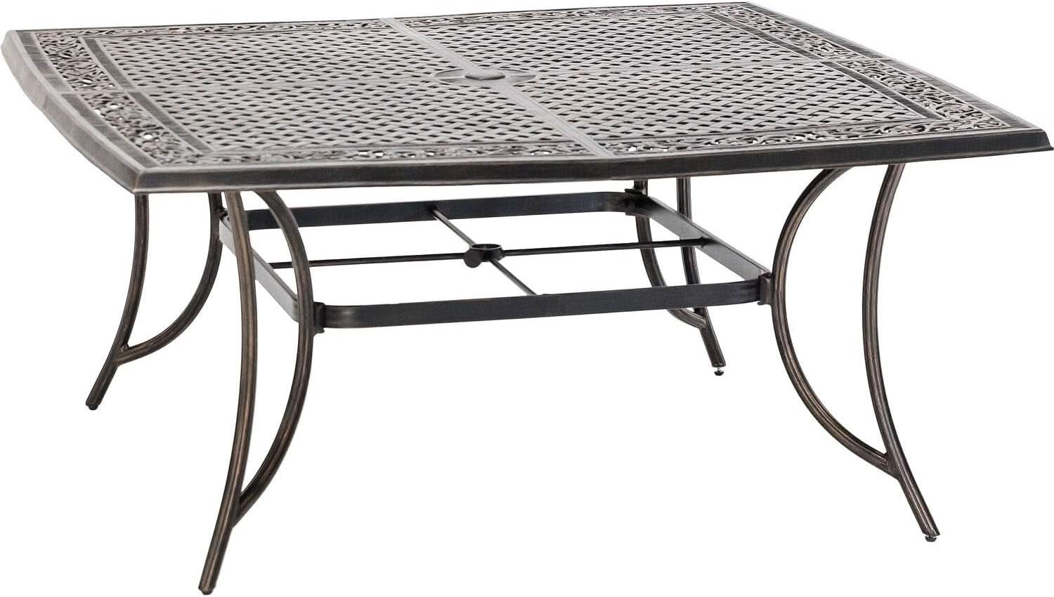 Outdoor Dining Set With Rust Resistant Aluminum And Swivel Rockers 60 Inch Table