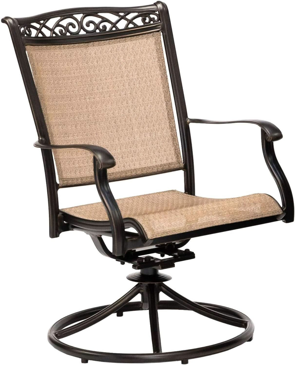 Outdoor Dining Set With Rust Resistant Aluminum And Swivel Rockers 60 Inch Table