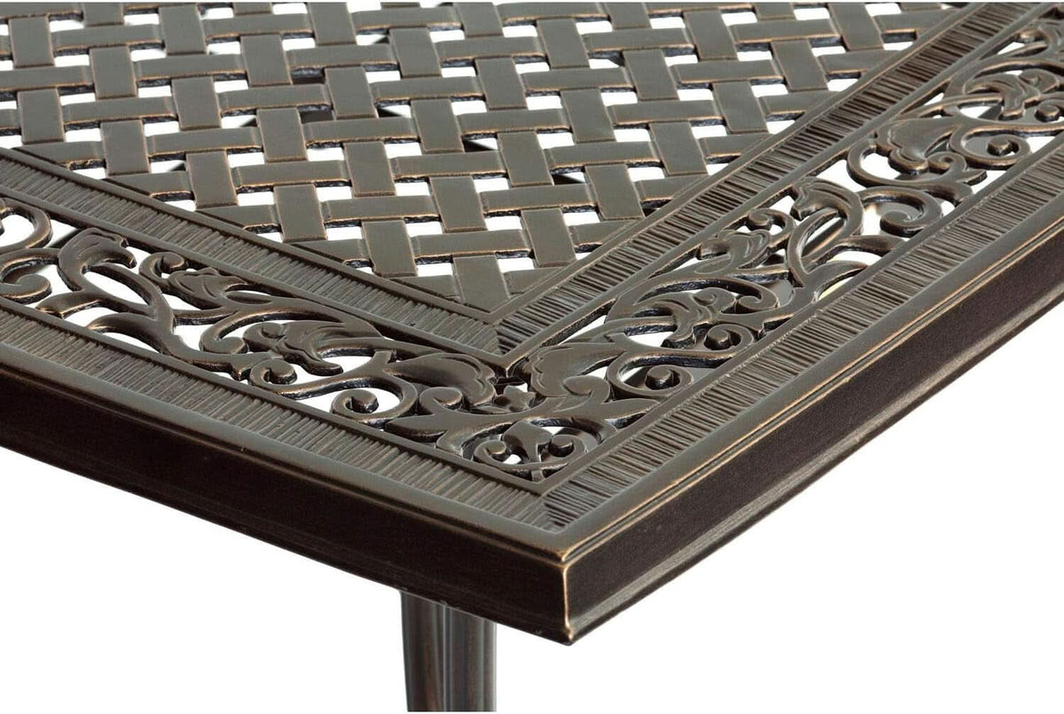 Outdoor Dining Set With Rust Resistant Aluminum And Swivel Rockers 60 Inch Table