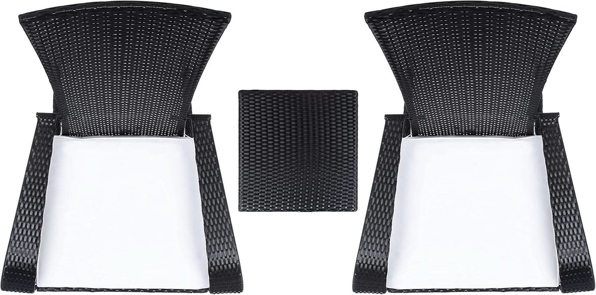 Outdoor Edna Black White Cushion 3 Piece Patio Lounge Set