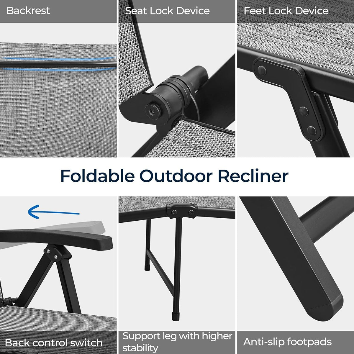 Outdoor Folding Chaise Lounge Chairs Set for Relaxation
