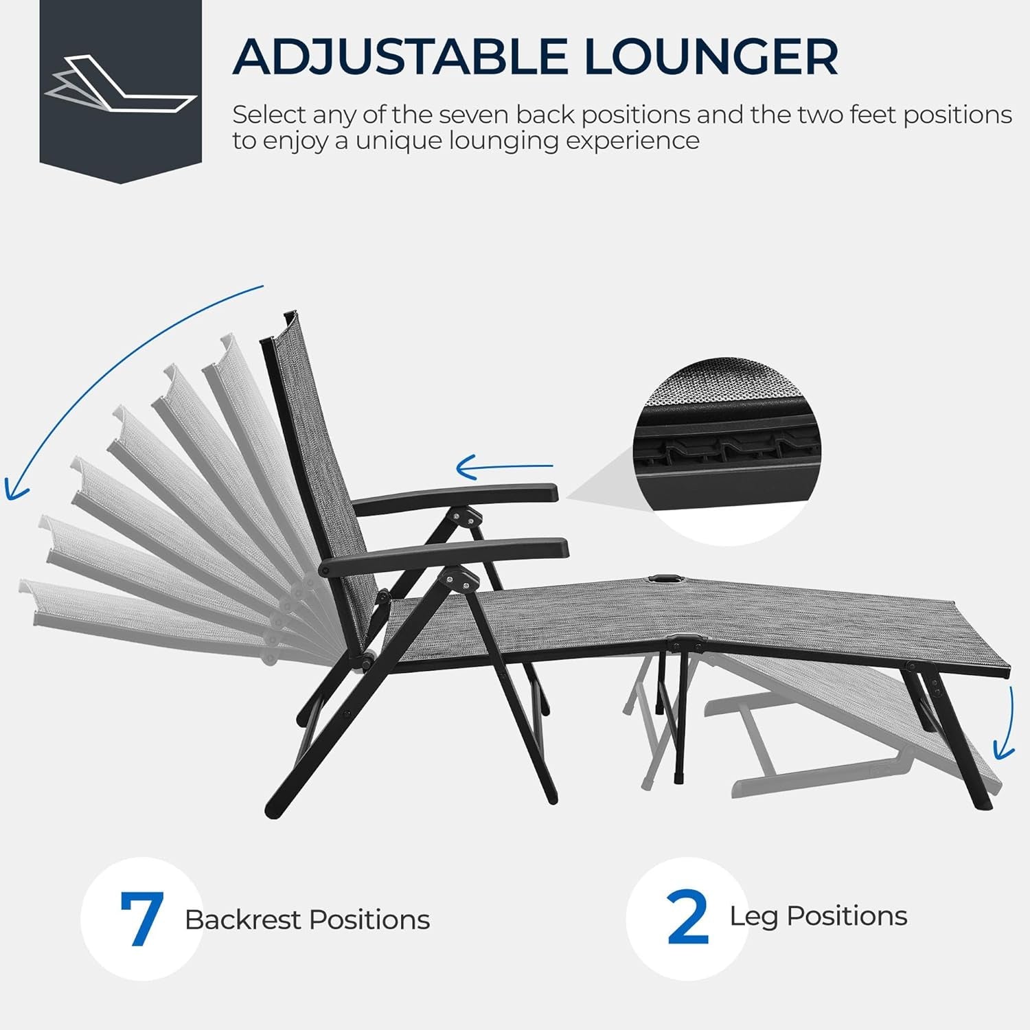 Outdoor Folding Chaise Lounge Chairs Set for Relaxation