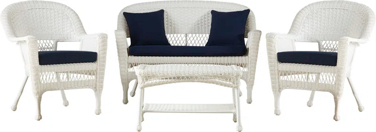 Outdoor Four Person Patio Conversation Set With Cushions