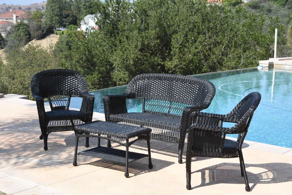 Outdoor Four Person Patio Conversation Set With Cushions