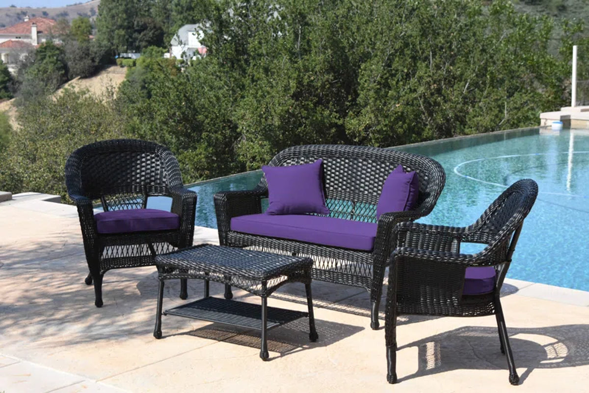 Outdoor Four Person Patio Conversation Set With Cushions
