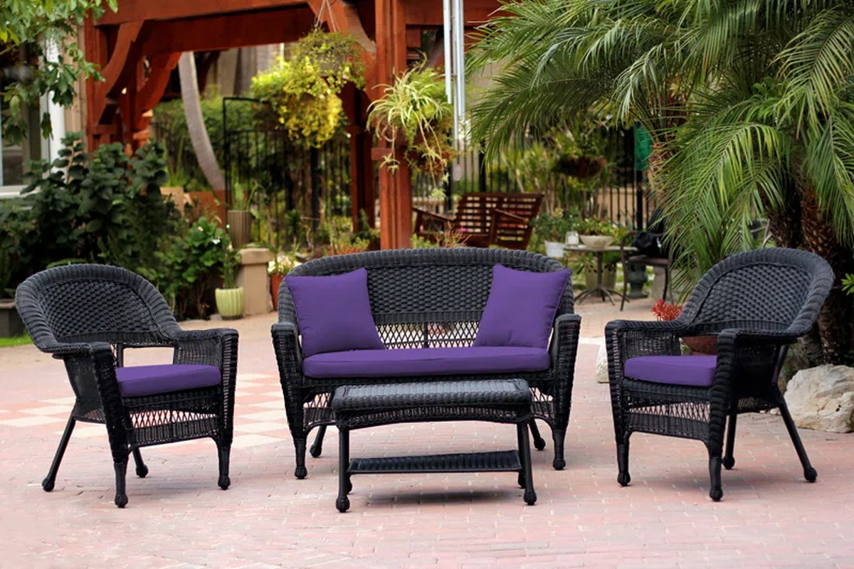 Outdoor Four Person Patio Conversation Set With Cushions