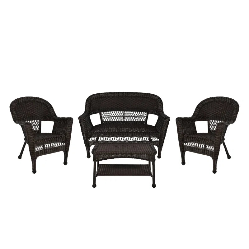 Outdoor Four Person Patio Conversation Set With Cushions