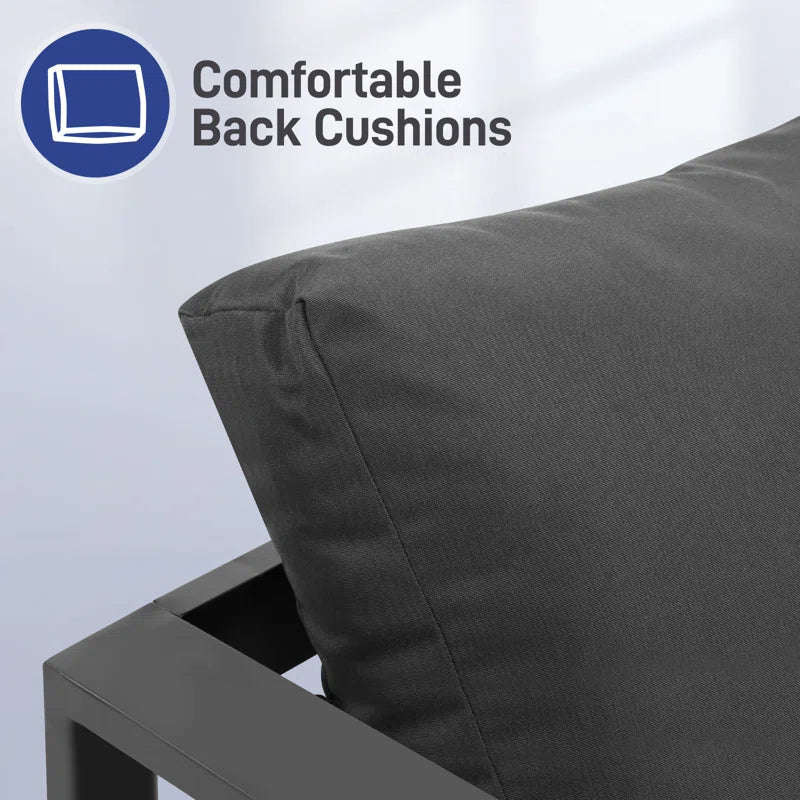 Outdoor Four Piece Patio Conversation Set With Cushions
