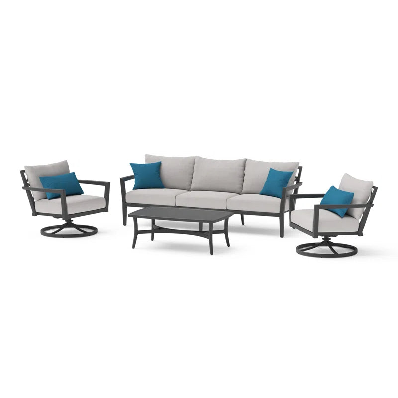 Outdoor Four Piece Sofa Set With Sunbrella Cushion Covers