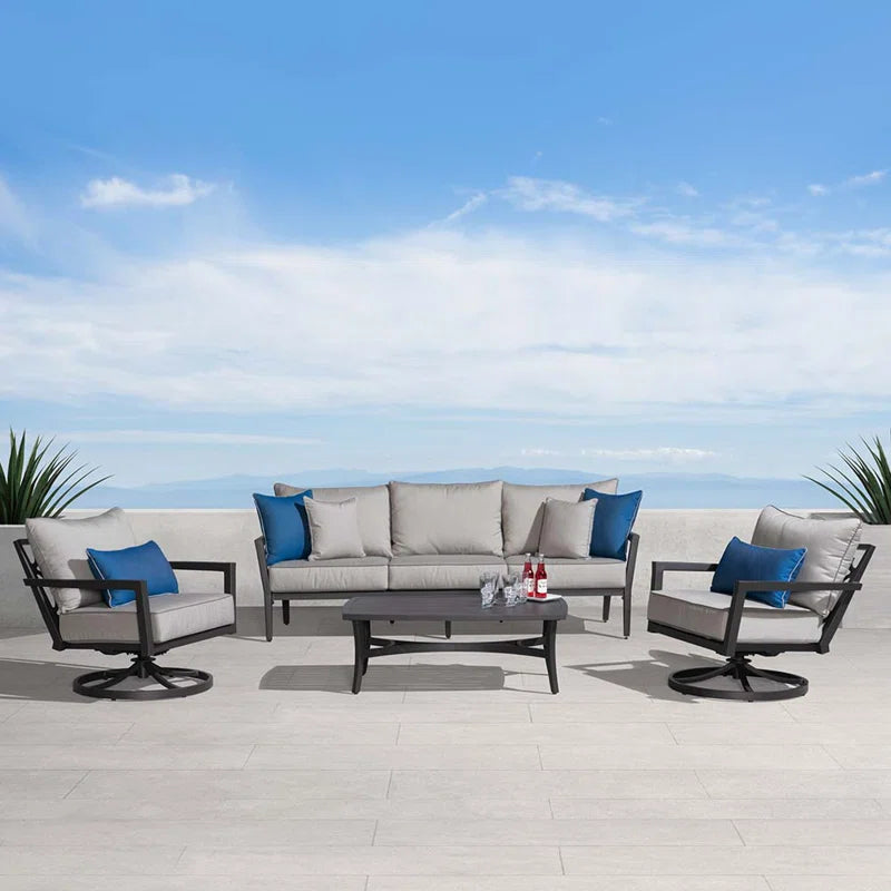 Outdoor Four Piece Sofa Set With Sunbrella Cushion Covers