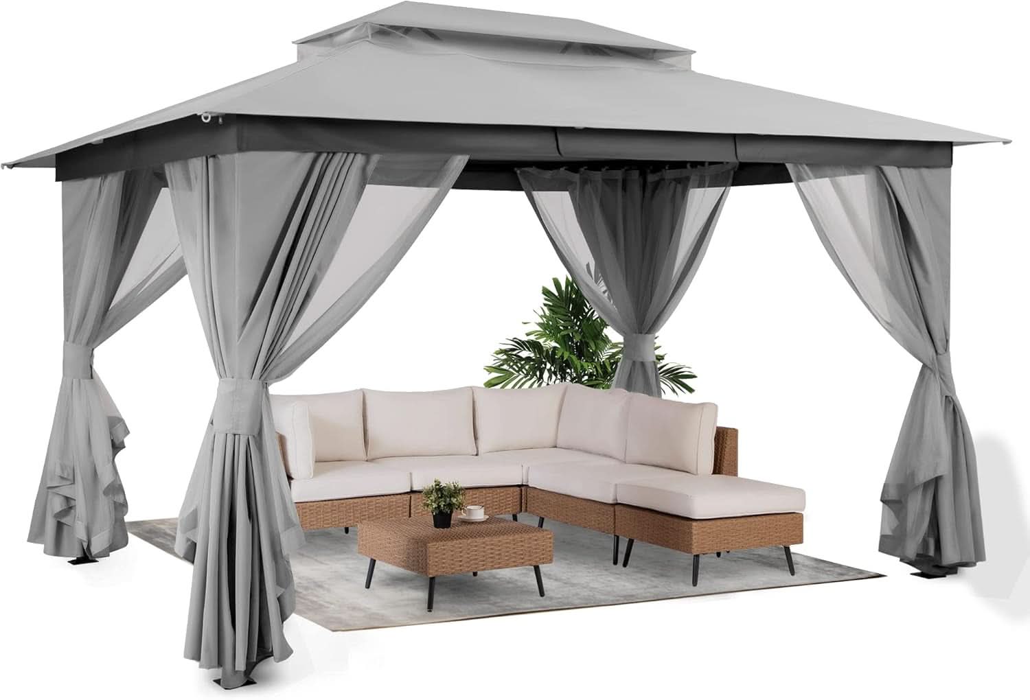 Outdoor Gazebo 10x13 With Mosquito Netting Weatherproof