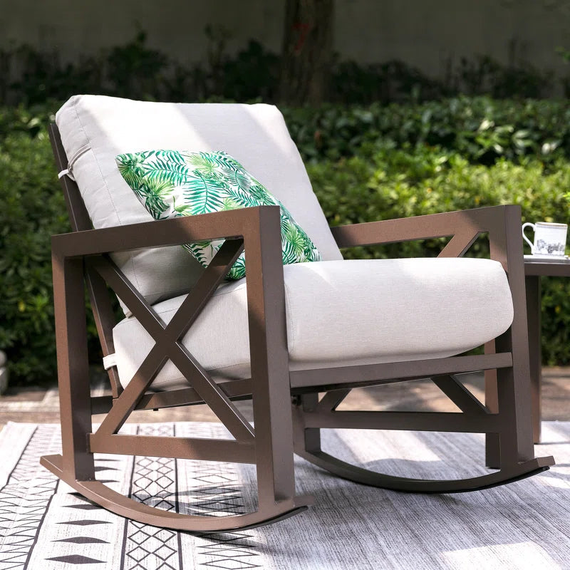 Outdoor Metal Frame Conversation Set With Thick Cushions