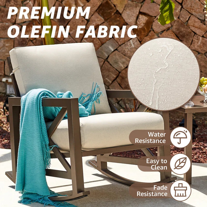 Outdoor Metal Frame Conversation Set With Thick Cushions