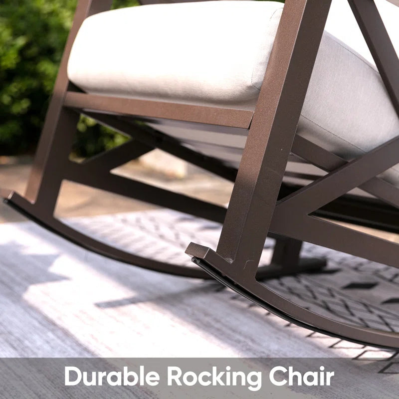 Outdoor Metal Frame Conversation Set With Thick Cushions