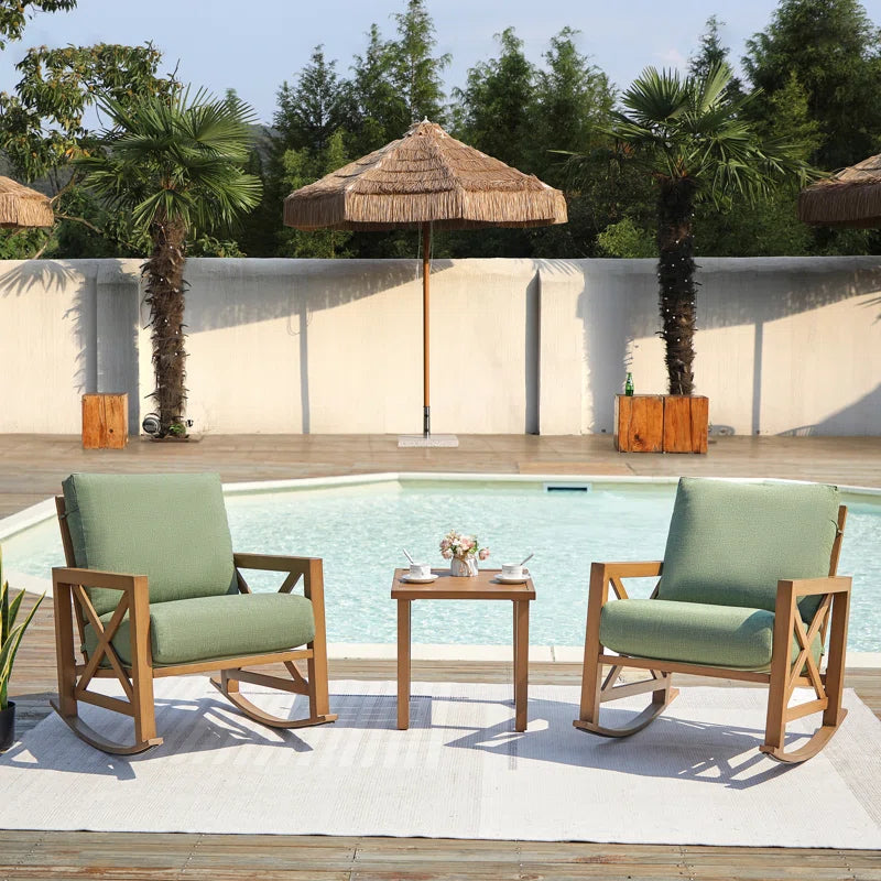 Outdoor Metal Frame Conversation Set With Thick Cushions
