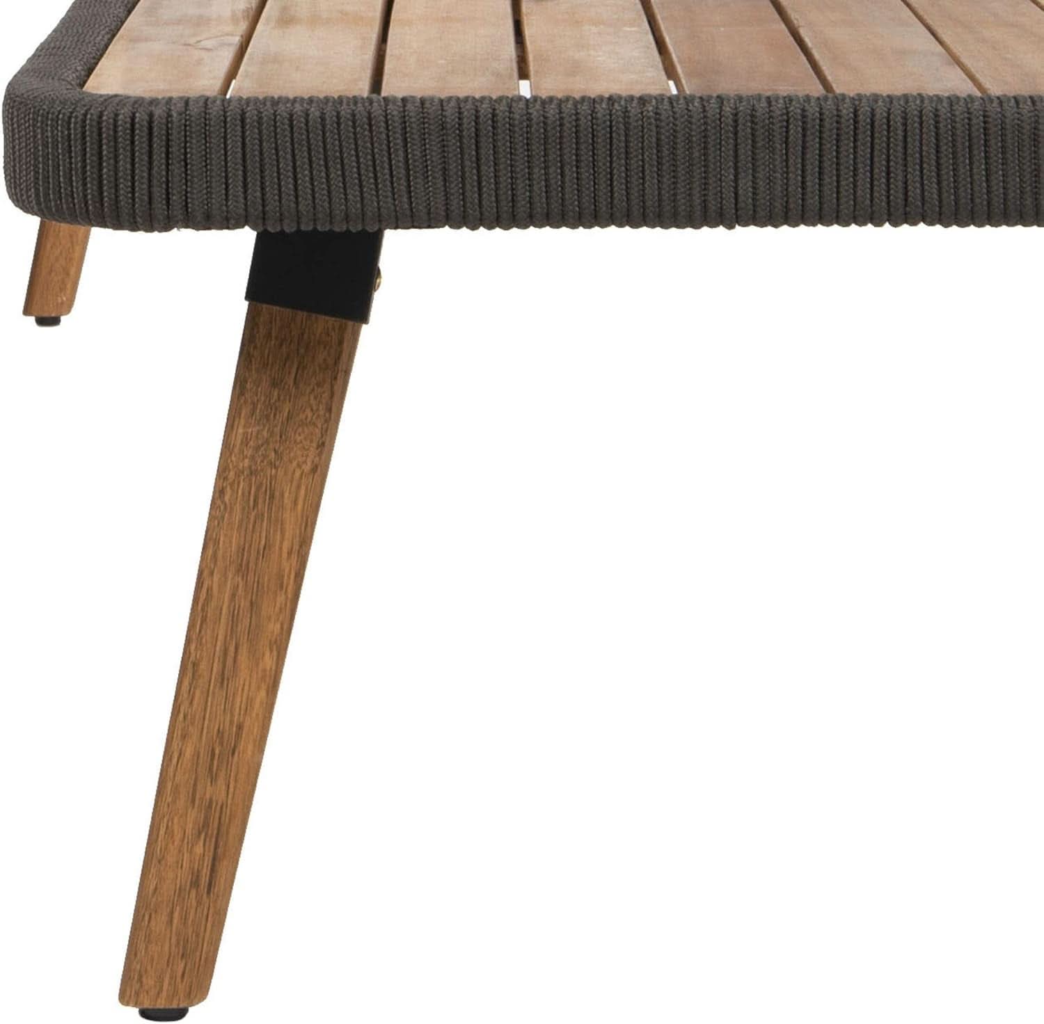 Outdoor Patio 4 Piece Eucalyptus Rope Furniture Set