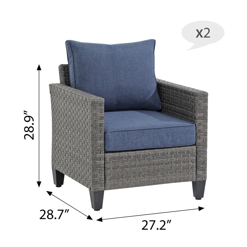 Outdoor Patio Conversation Set For Two With Cushions