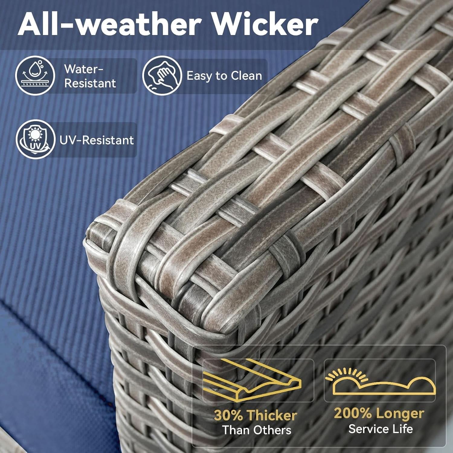 Outdoor Patio Furniture Set 5 Piece All Weather Wicker