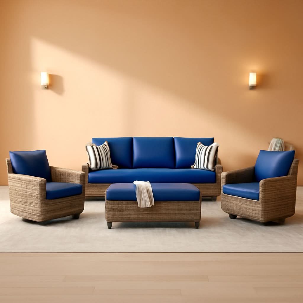 Outdoor Patio Furniture Set 5 Piece All Weather Wicker