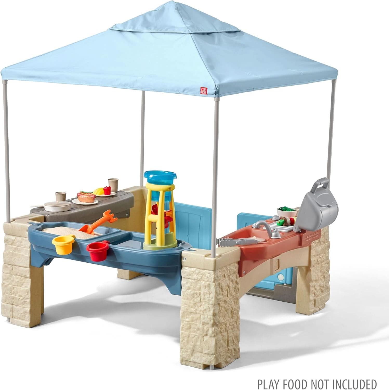 Outdoor Patio Playset With 60Inch Canopy Playhouse