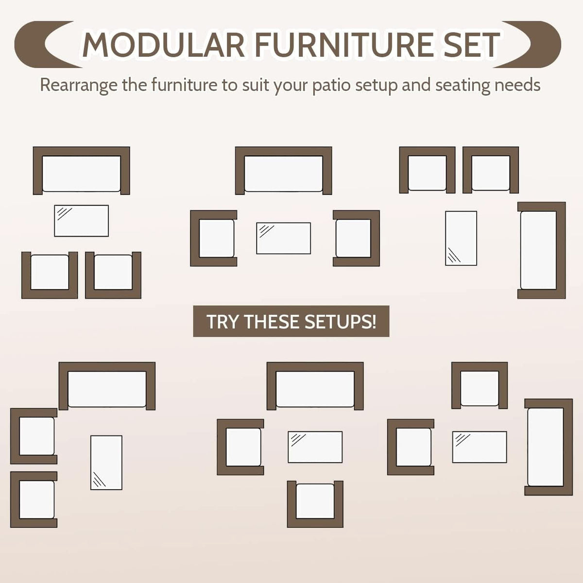 Outdoor Rattan 4 Piece Patio Furniture Conversation Set