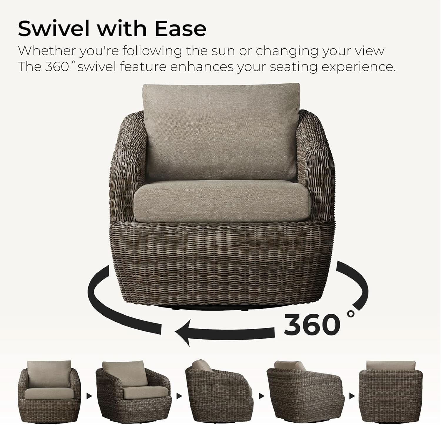 Outdoor Rattan Bistro Set With Comfortable Removable Cushions