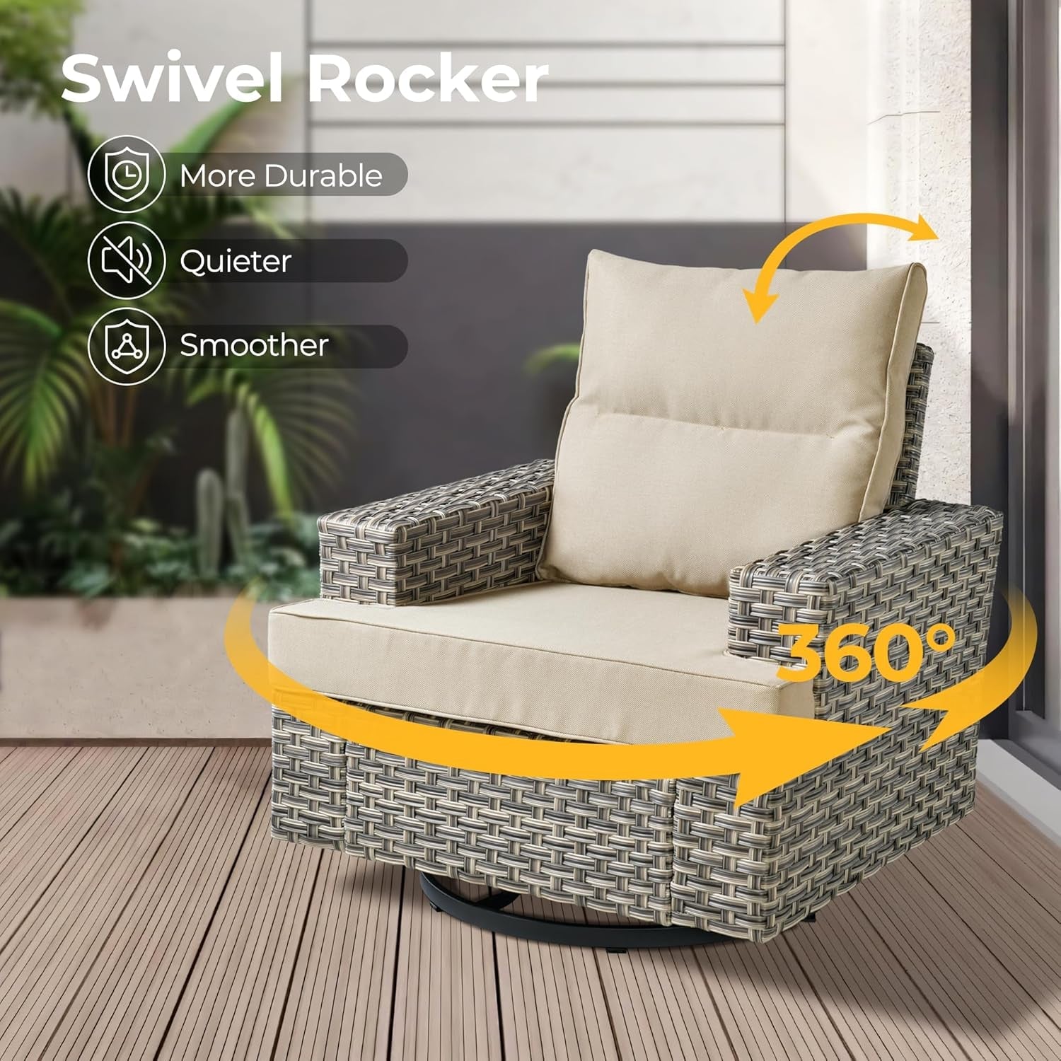 Outdoor Sectional Patio Furniture Set with Fire Pit