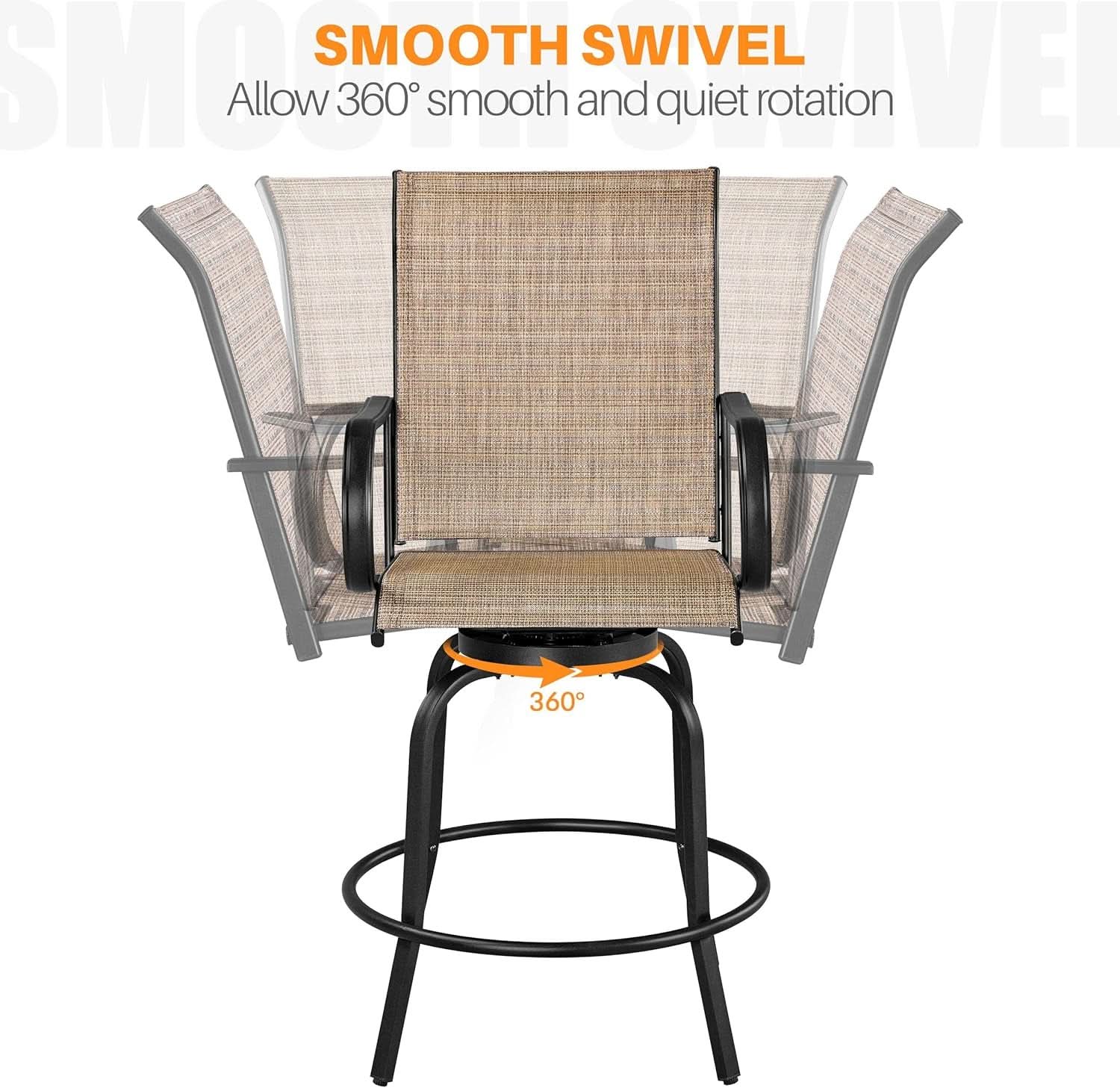 Outdoor Swivel Barstools Set of Four for Comfort