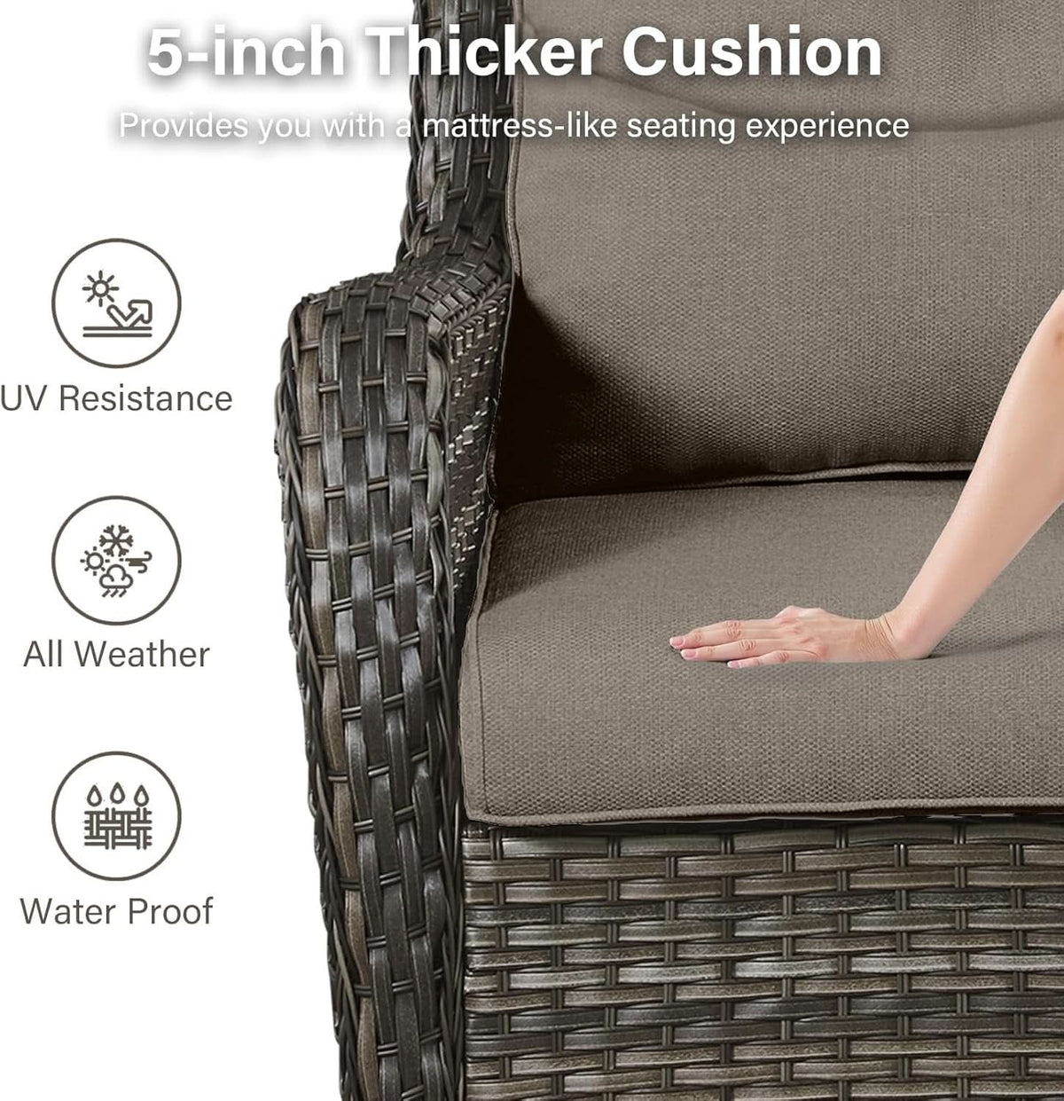Outdoor Swivel Rocker Patio Chairs Set with Table