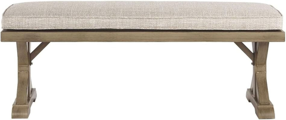 Outdoor Upholstered Dining Bench with All-Weather Foam