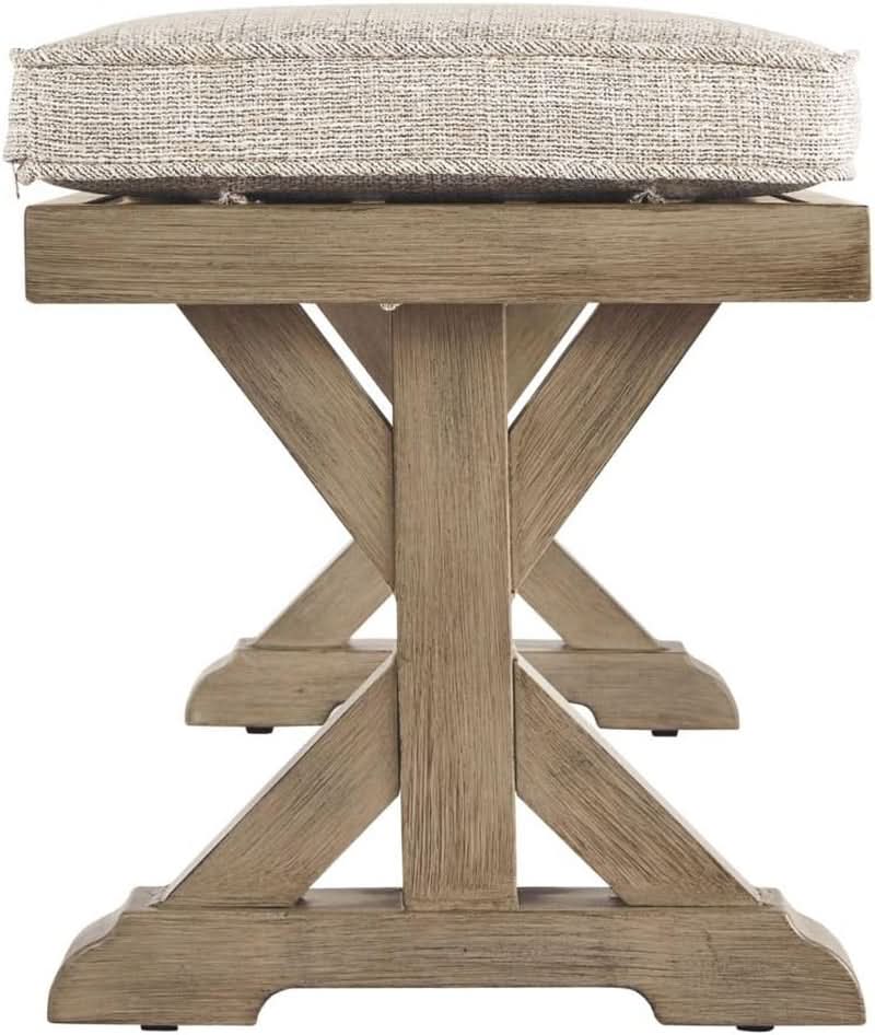 Outdoor Upholstered Dining Bench with All-Weather Foam