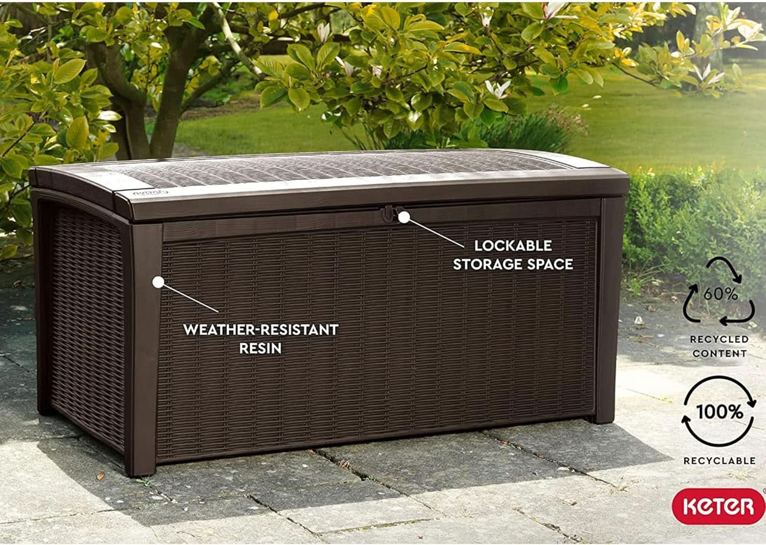 Outdoor Waterproof Storage Deck Box for Garden Use