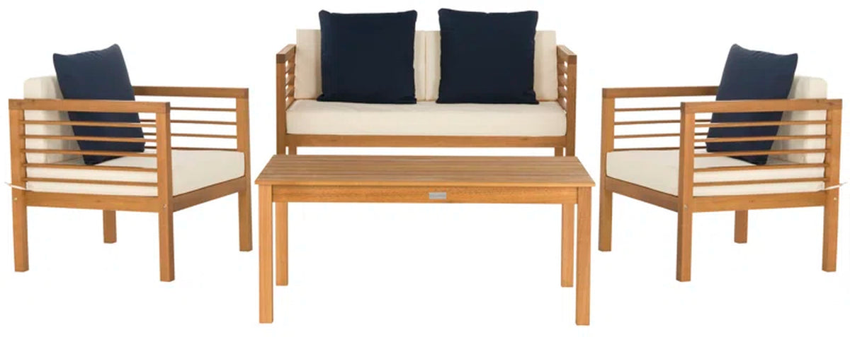Outdoor Weatherproof 4 Piece Patio Sofa Set With Cushions