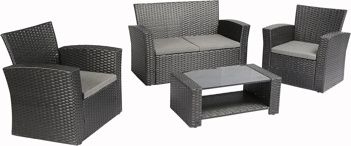 Outdoor Wicker Patio Furniture Set with Comfortable Cushions