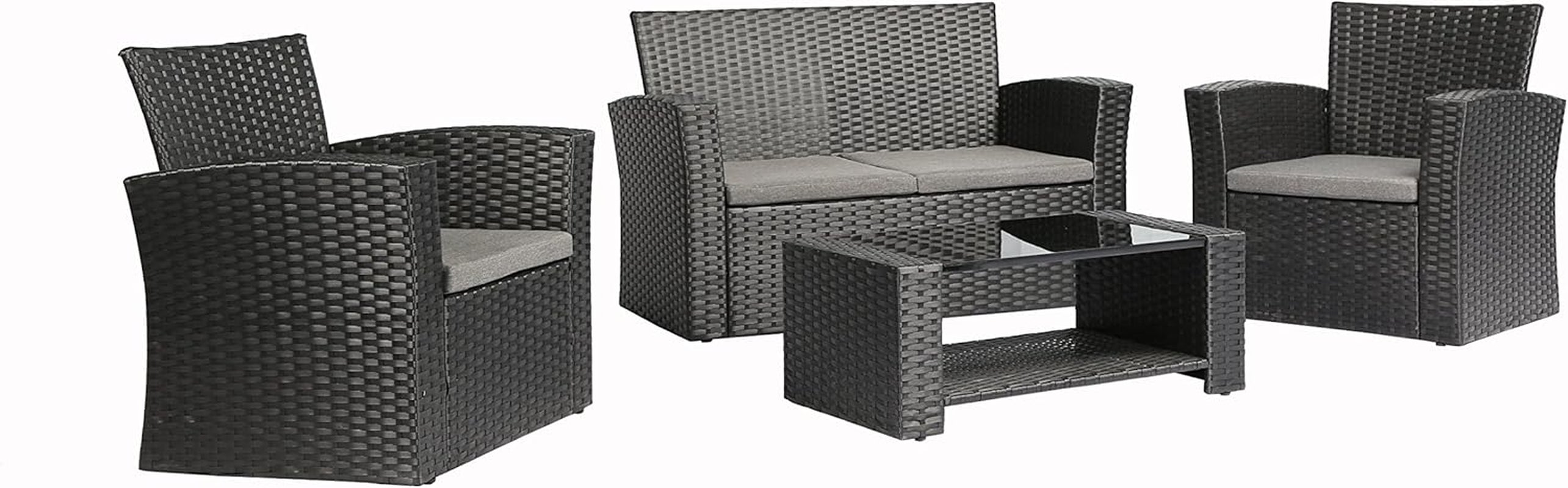 Outdoor Wicker Patio Furniture Set with Comfortable Cushions