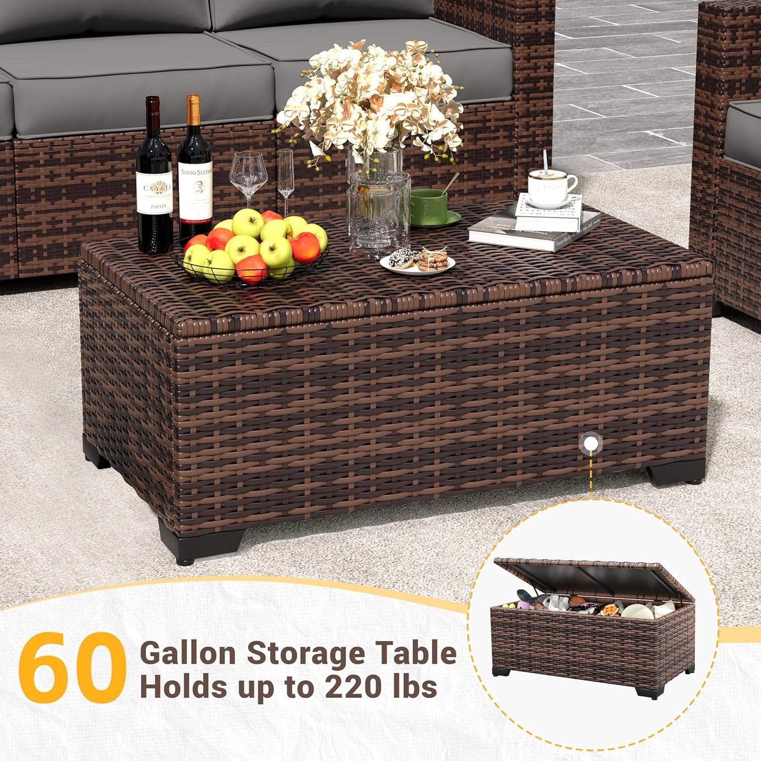 Outdoor Wicker Rattan Sofa Set for Patio Enjoyment