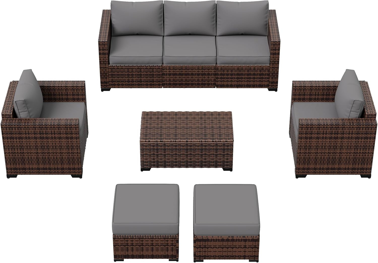 Outdoor Wicker Rattan Sofa Set for Patio Enjoyment