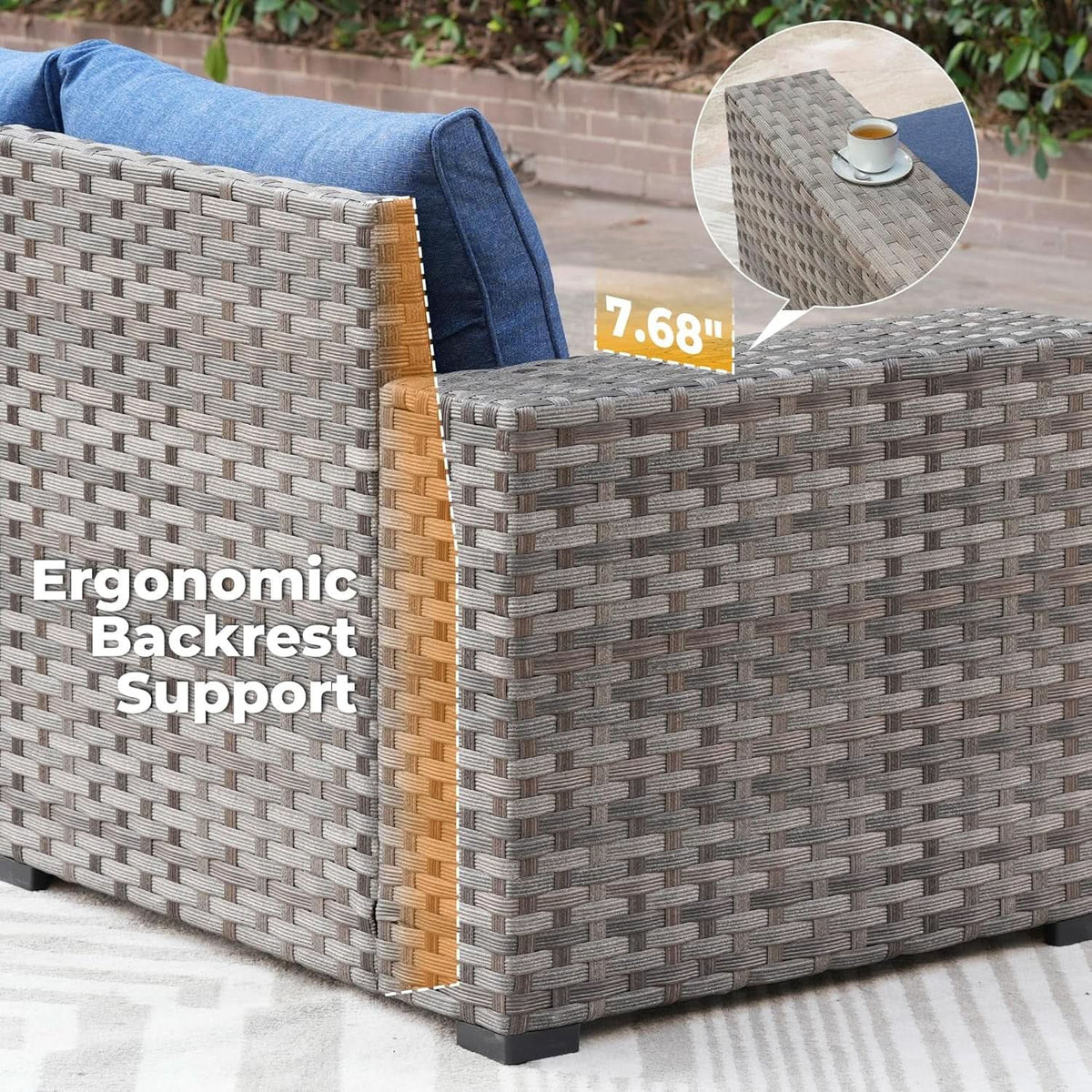 Outdoor Wicker Sectional Sofa Set with Swivel Chairs