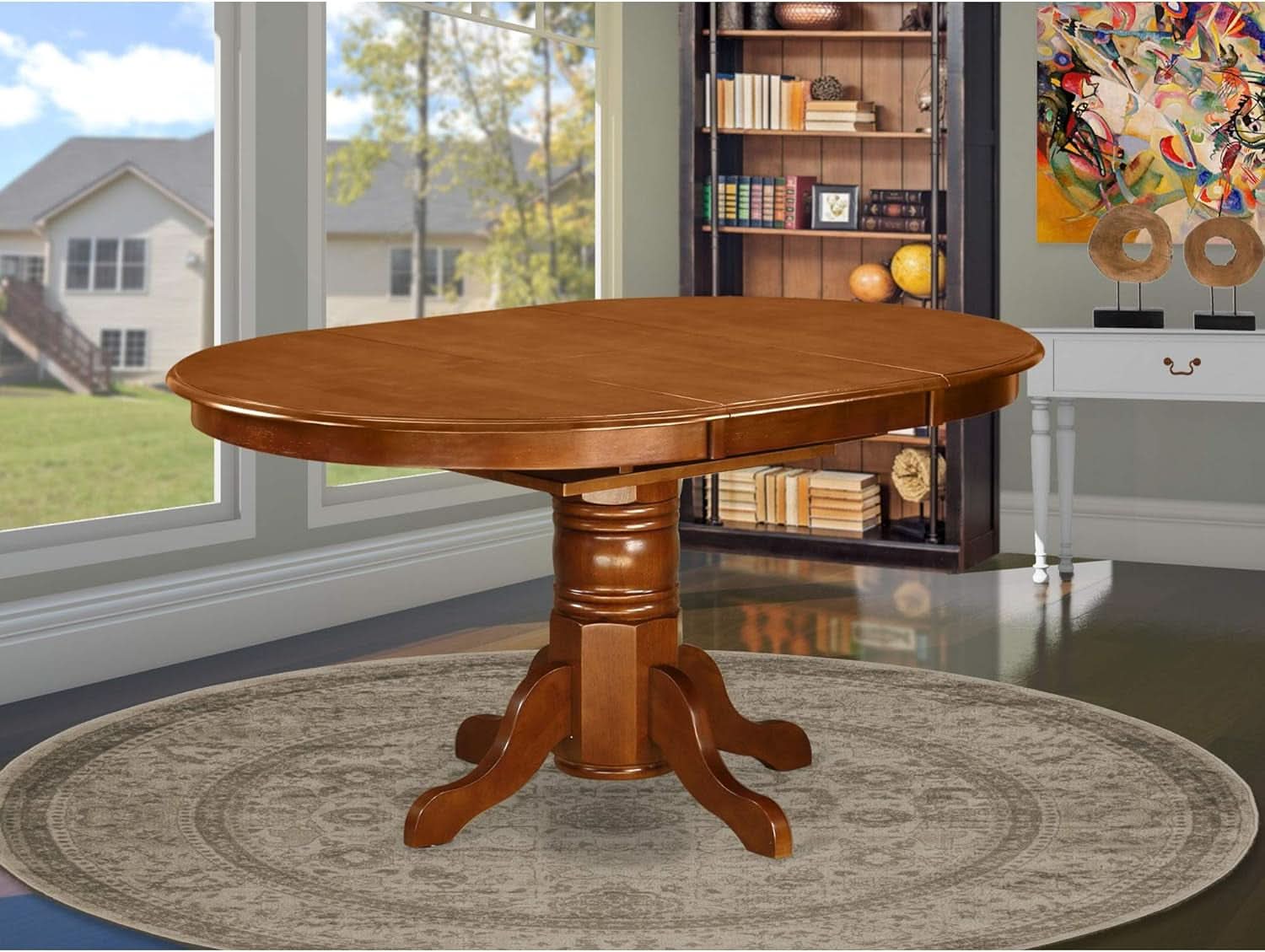 Oval Dining Table 42x60 Inch Butterfly Leaf Finish