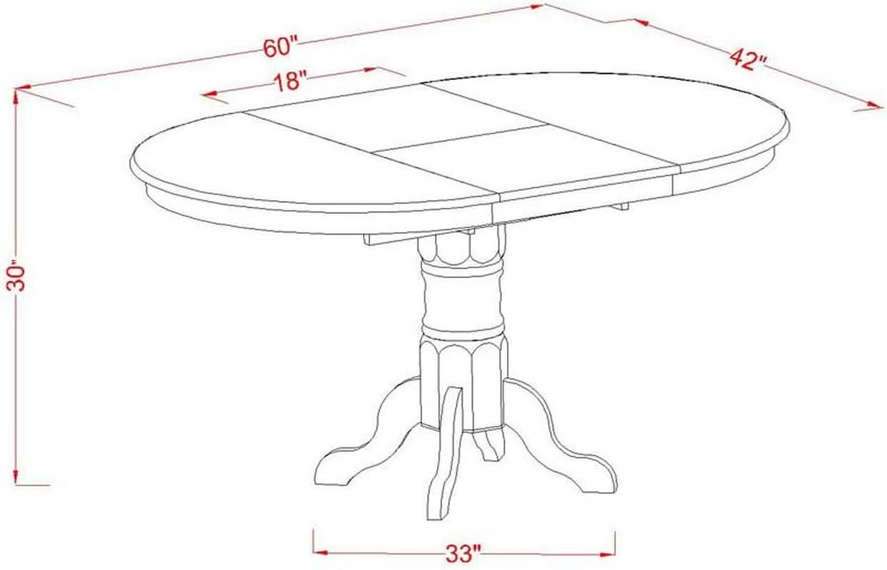 Oval Solid Wood Dining Table With Butterfly Leaf Espresso