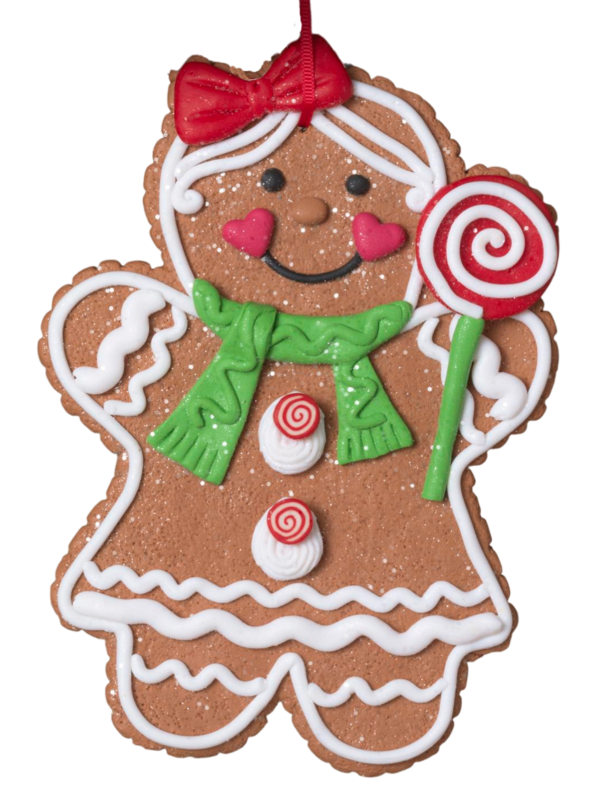 Oversize Clay Dough Gingerbread Ornament -