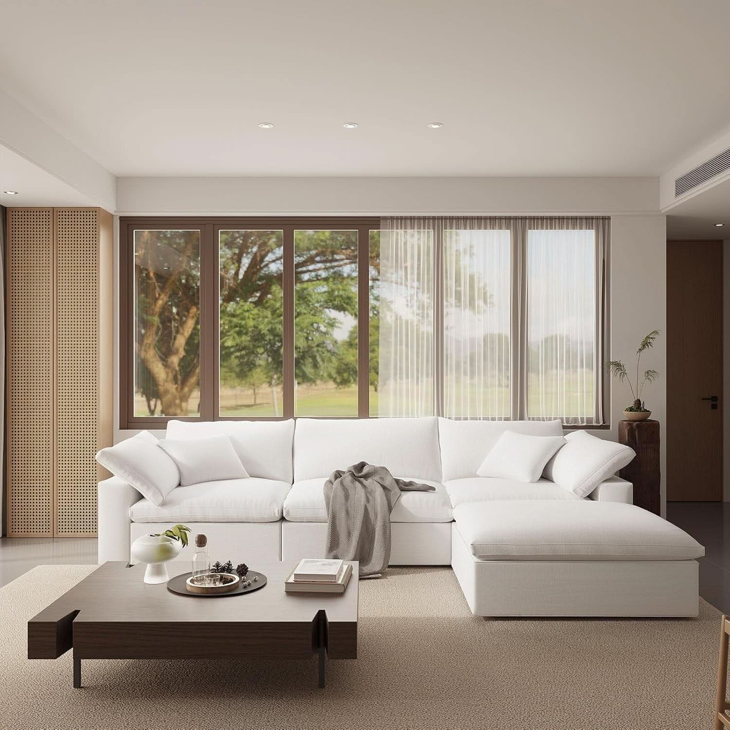 Oversize Modular Sectional Sofa with Chaise and Cushions