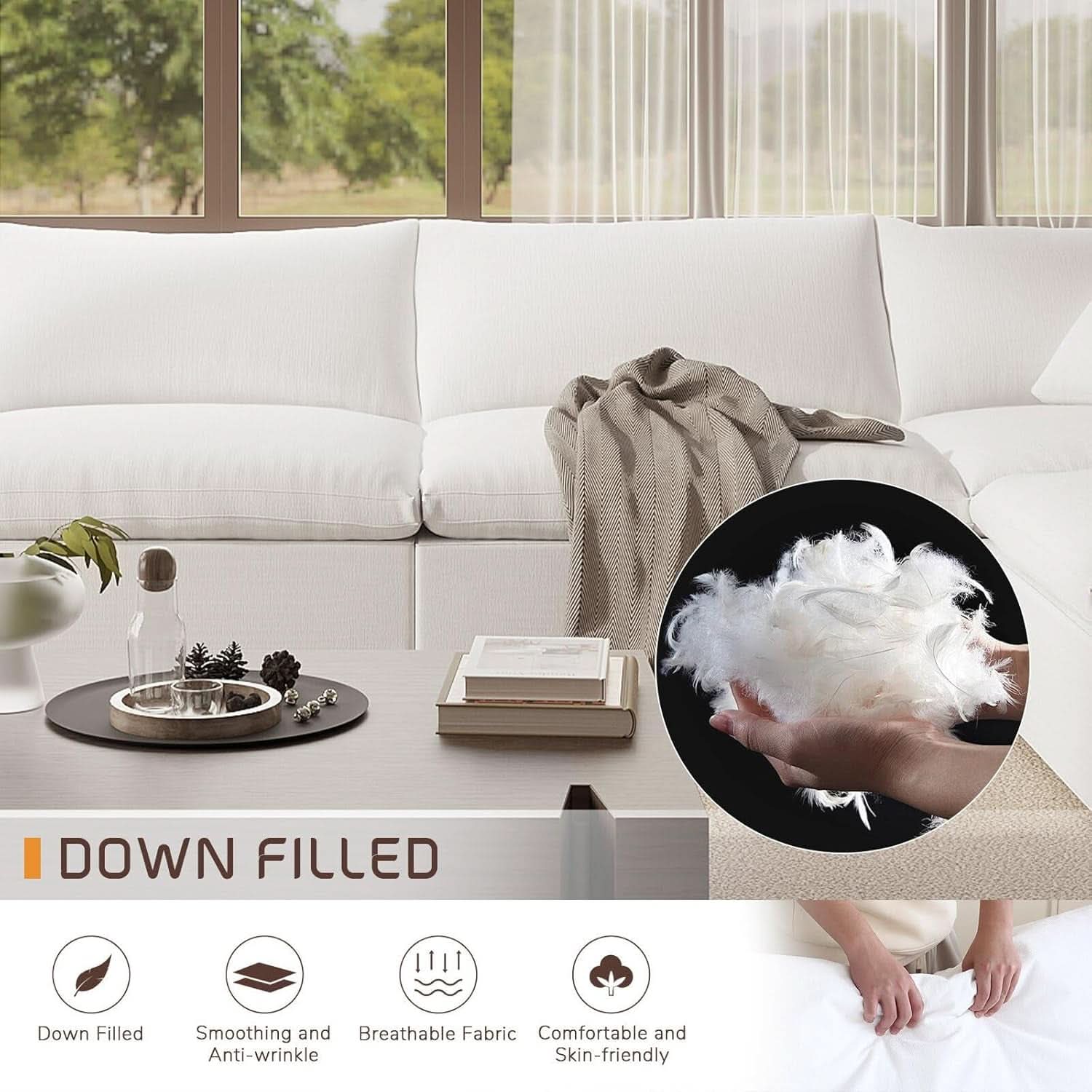 Oversize Modular Sectional Sofa with Chaise and Cushions