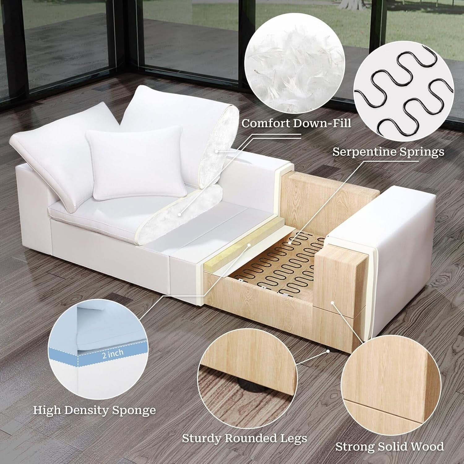 Oversize Modular Sectional Sofa with Chaise and Cushions