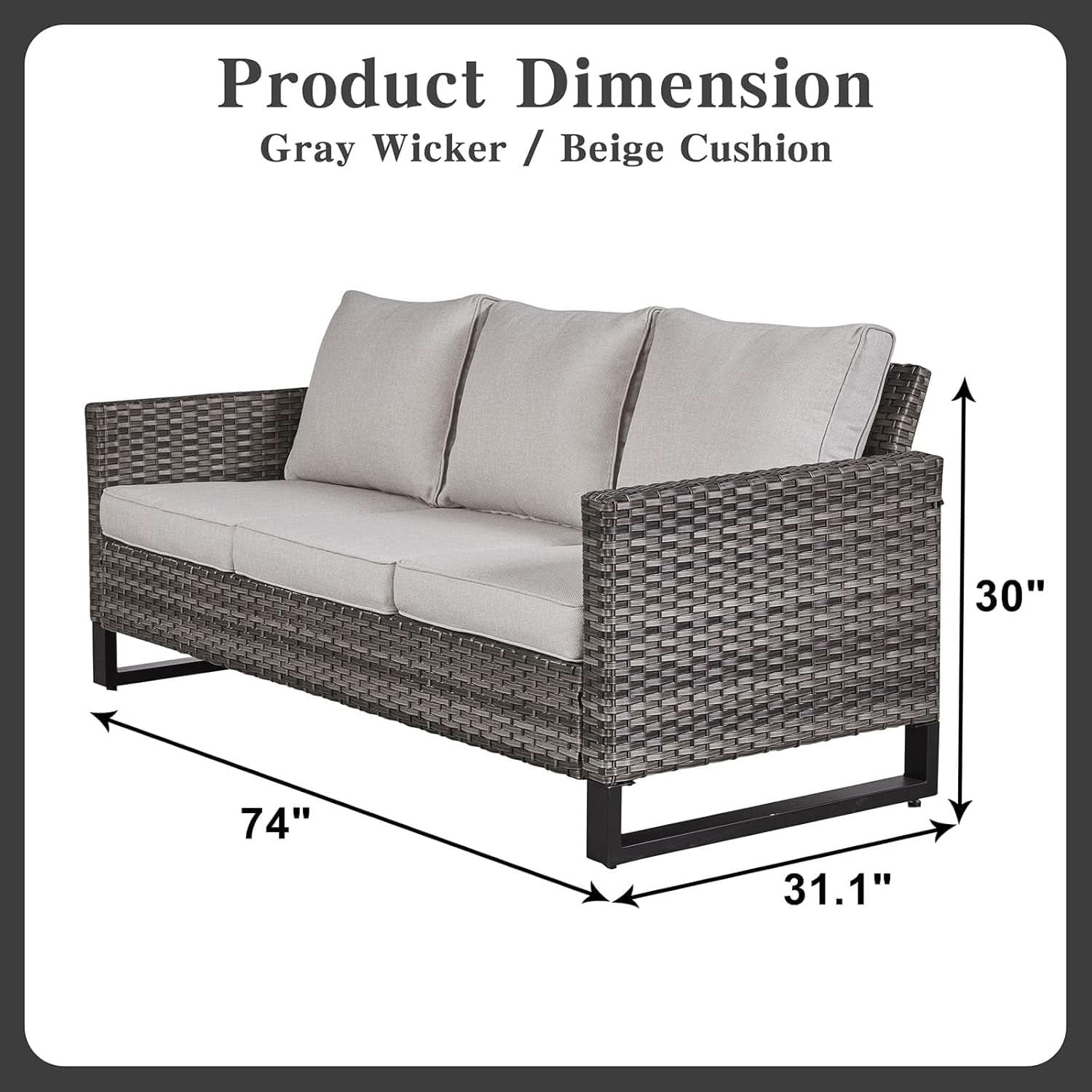 Oversize Outdoor Wicker Patio Sofa Set With Swivel Chairs