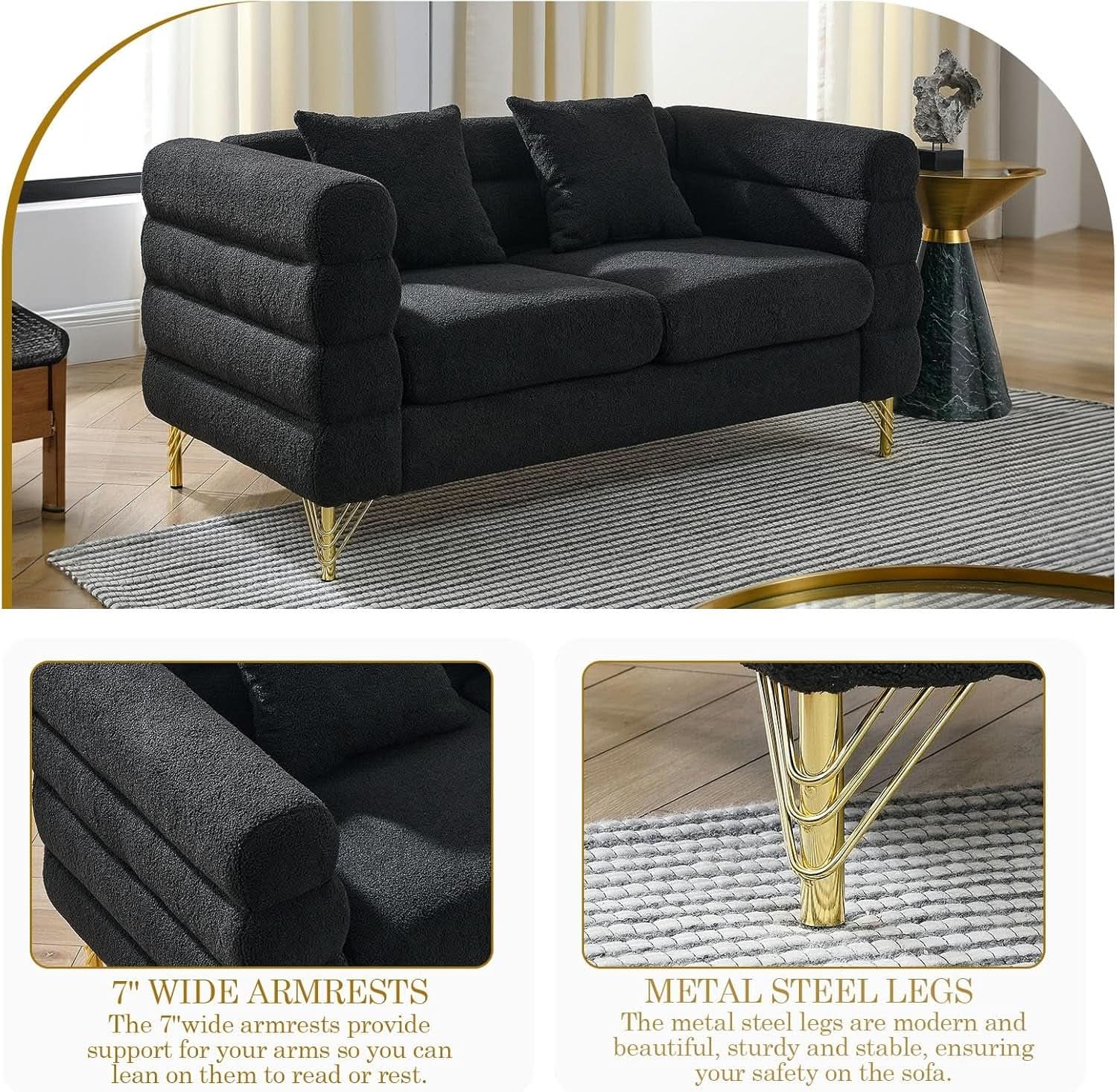 Oversize Seater Sofa Set In Black With Extra Deep Seats